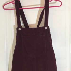 Topshop, burgundy, pinafore dress